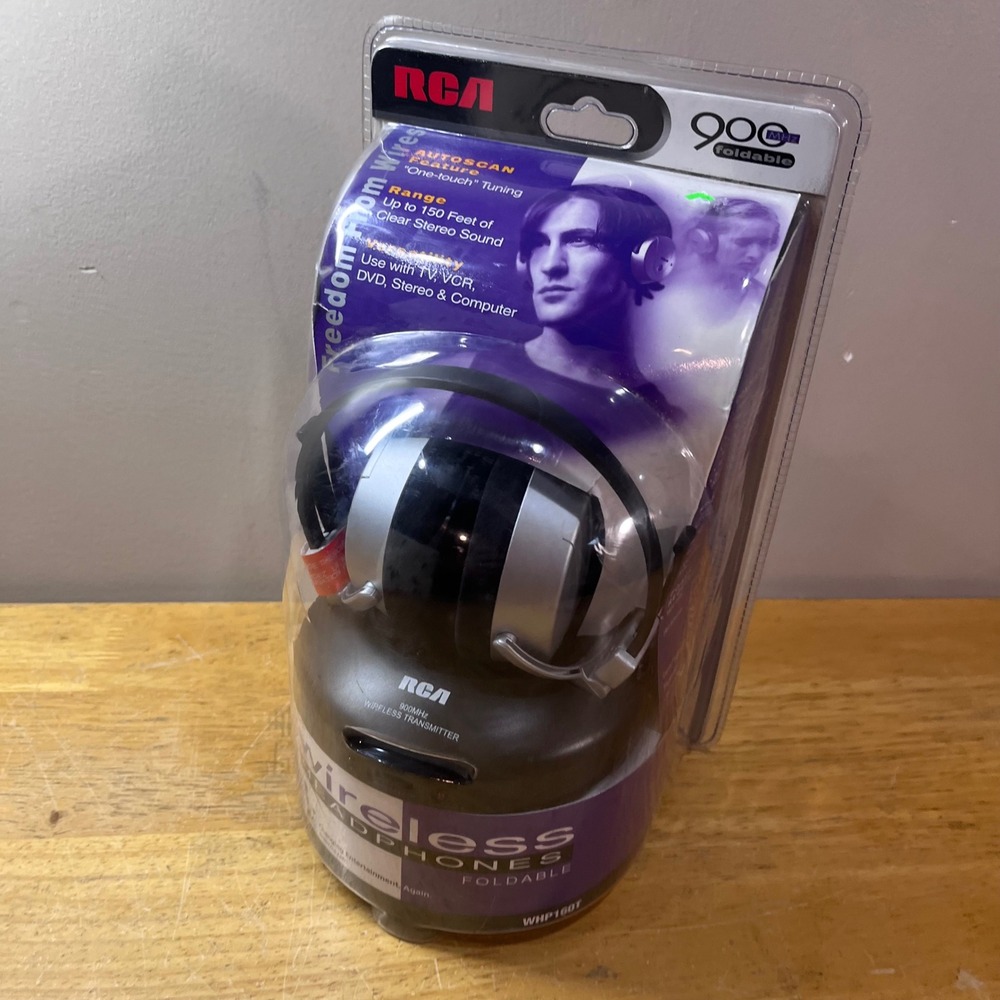 Vtg RCA WHP160T Wireless Headphones 900MHz Foldable Over-Ear New Sealed